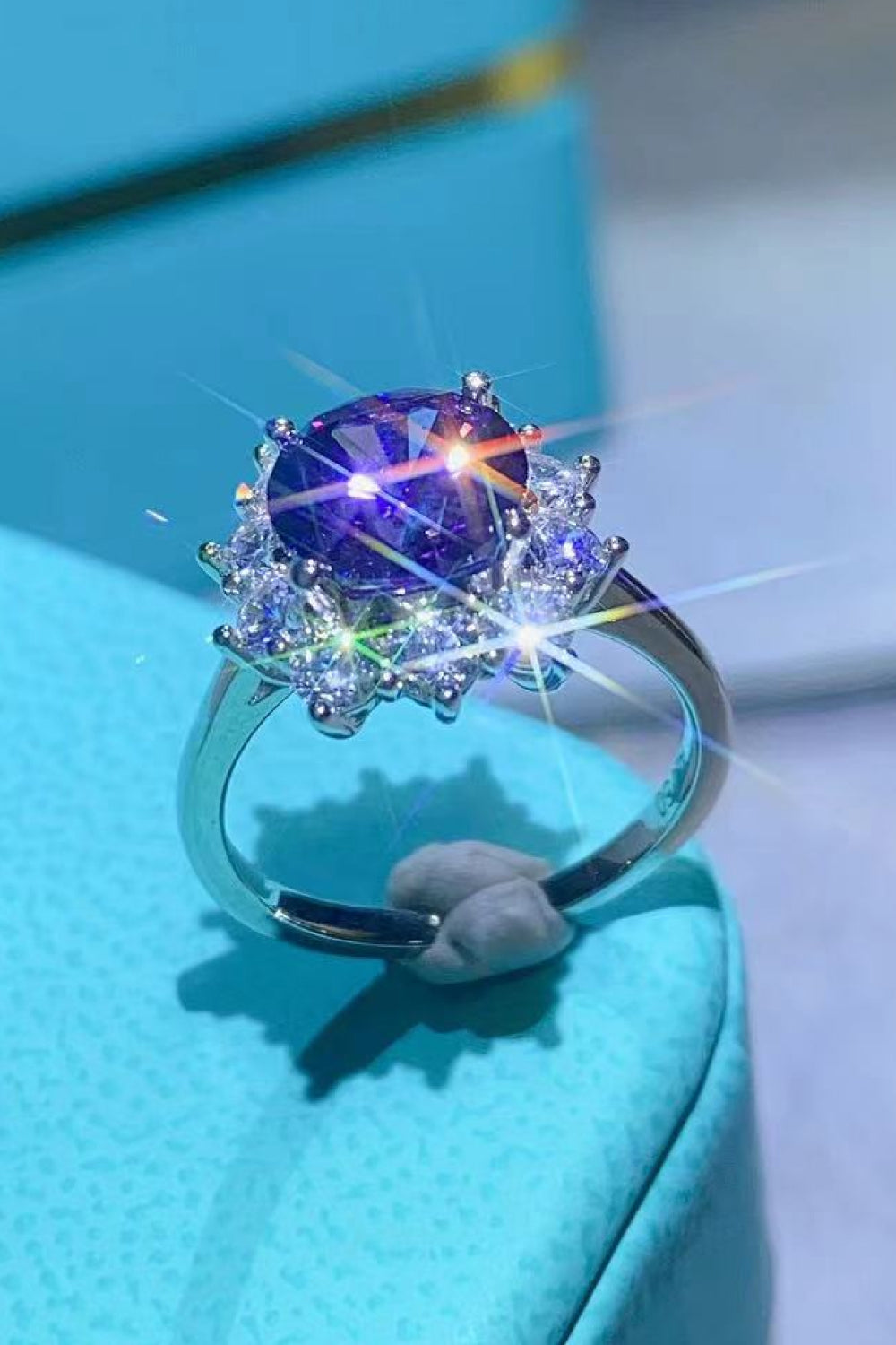 Hopeful Romance 2 Carat Moissanite Platinum-Plated Ring Purple Moissanite - Tophatter Daily Deals