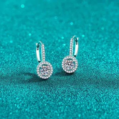 1 Carat Moissanite 925 Sterling Silver Earrings Moissanite - Tophatter Daily Deals