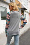 Geometric Round Neck Raglan Sleeve T-Shirt Women's T-Shirts - Tophatter Daily Deals