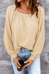 Square Neck Waffle-Knit Top Blouses - Tophatter Daily Deals