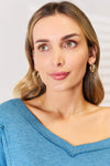 Adored Rhinestone Twist Detail Hoop Earrings Earrings - Tophatter Daily Deals