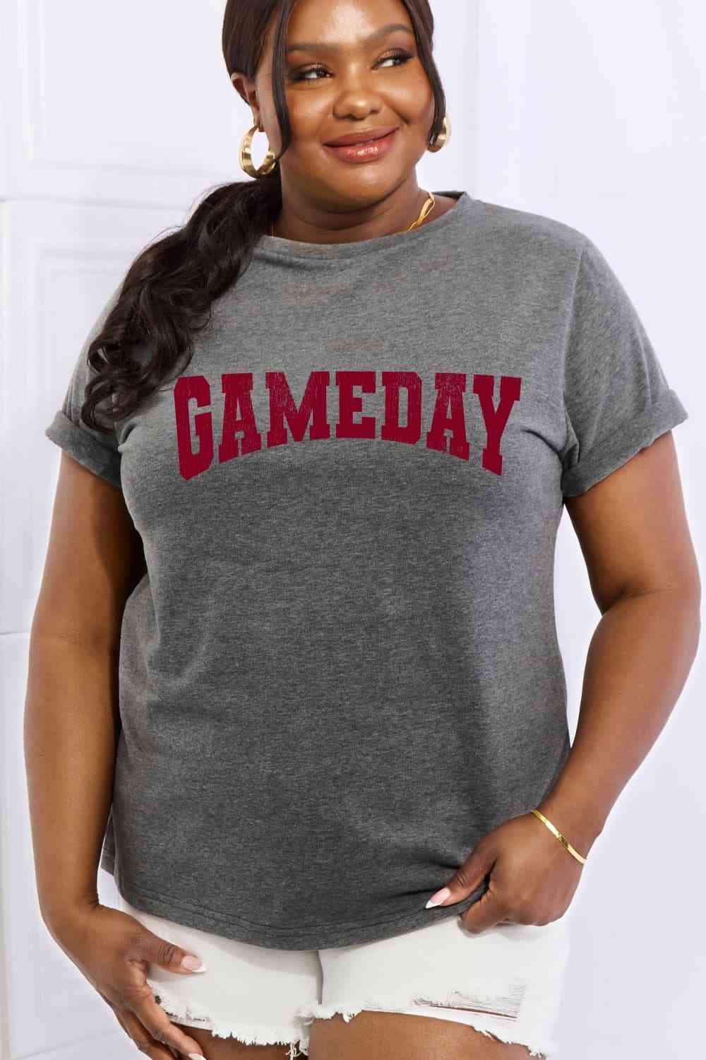 Simply Love Full Size GAMEDAY Graphic Cotton Tee Women's T-Shirts - Tophatter Daily Deals