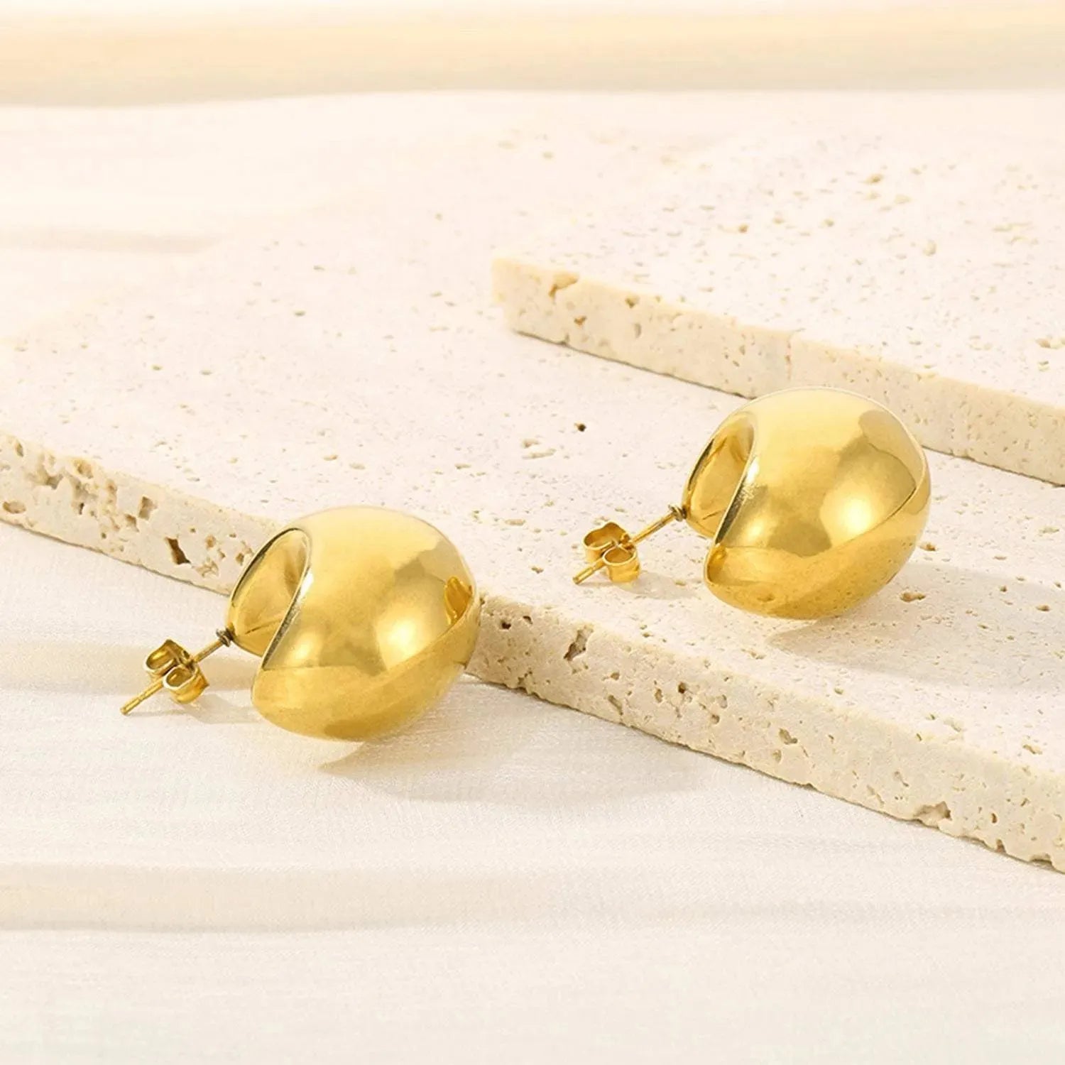Stainless Steel Moon Shape Earrings Earrings - Tophatter Daily Deals