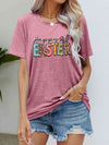 HAPPY EASTER Graphic Round Neck Tee Shirt Rouge Pink Women's T-Shirts - Tophatter Daily Deals