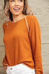 Double Take Long Raglan Sleeve Round Neck Top Blouses - Tophatter Daily Deals