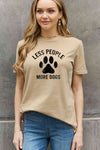 Simply Love Full Size LESS PEOPLE MORE DOGS Graphic Cotton Tee Women's T-Shirts - Tophatter Daily Deals