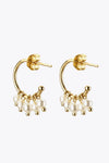 Pearl 925 Sterling Silver C-Hoop Earrings Earrings - Tophatter Daily Deals