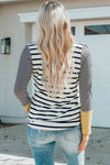 Striped Buttoned Long Sleeve Top Women's T-Shirts - Tophatter Daily Deals