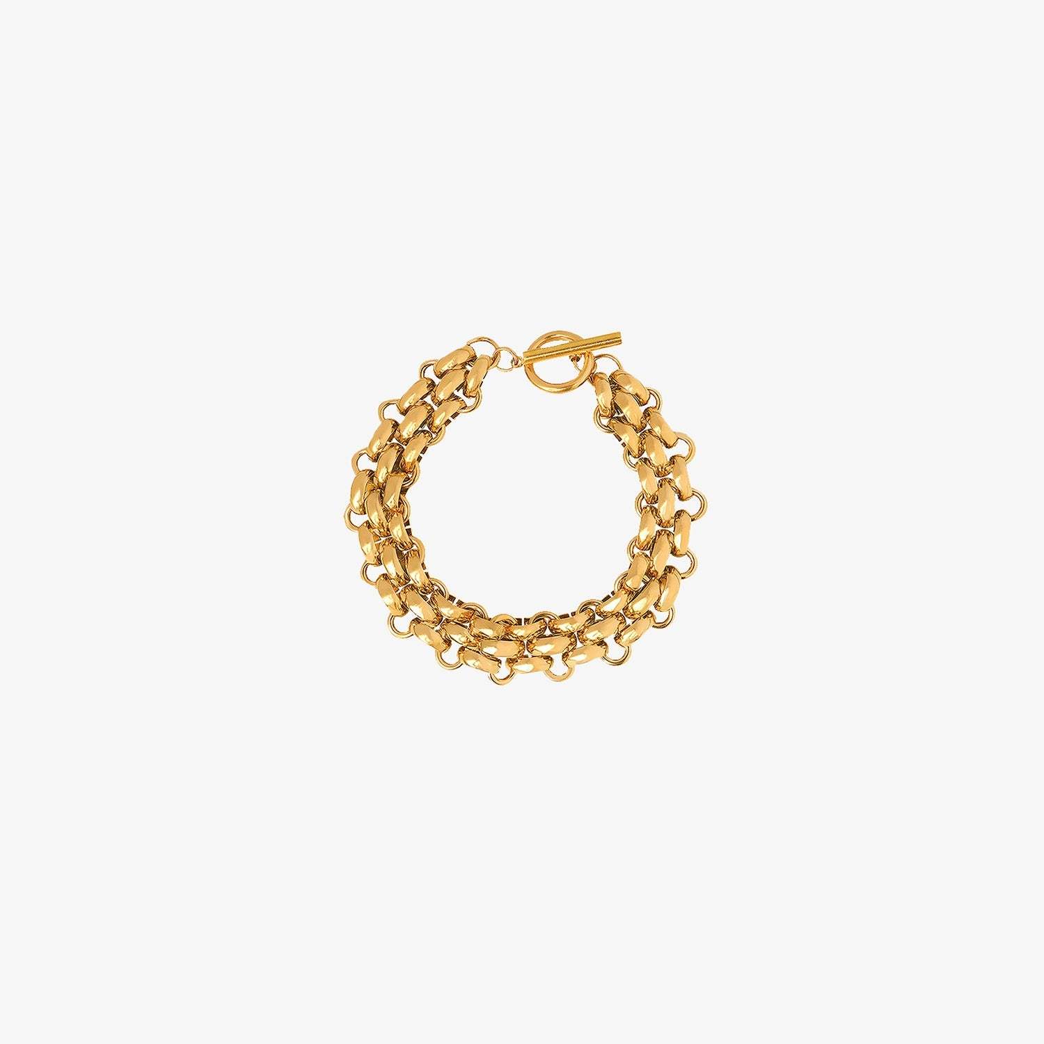 Gold-Plated Toggle Clasp Bracelet Bracelets - Tophatter Daily Deals