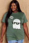 Simply Love Full Size BOO Graphic Cotton T-Shirt Green Women's T-Shirts - Tophatter Daily Deals