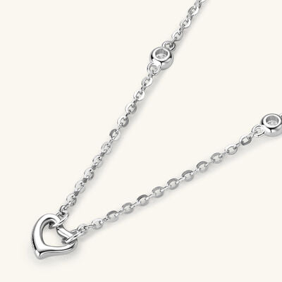 Moissanite 925 Sterling Silver Heart Necklace Moissanite - Tophatter Daily Deals