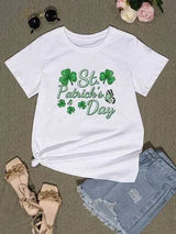 ST. PATRICK'S DAY Round Neck T-Shirt Women's T-Shirts - Tophatter Daily Deals