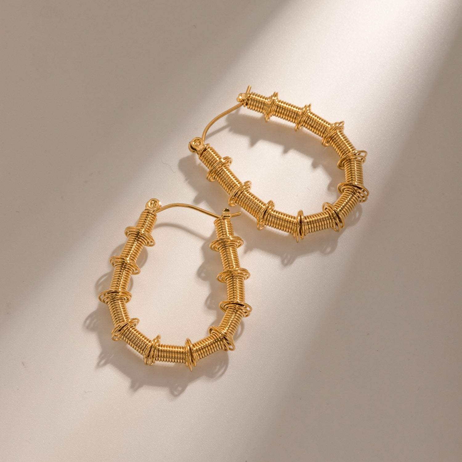 Gold-Plated Stainless Steel Hoop Earrings Earrings - Tophatter Daily Deals