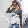 Leopard Color Block V-Neck Twisted Tee Women's T-Shirts - Tophatter Daily Deals