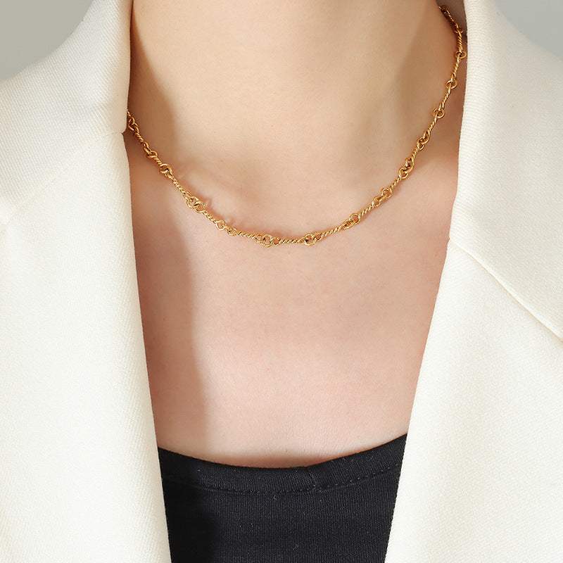 Titanium Steel Chain Link Necklace Gold One Size Necklaces - Tophatter Daily Deals