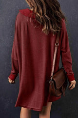 Waffle Knit Buttoned Long Sleeve Top with Breast Pocket Blouses - Tophatter Daily Deals