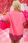 Candy Cane Sequin Half Sleeve T-Shirt Women's T-Shirts - Tophatter Daily Deals