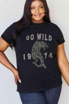 Simply Love Full Size GO WILD 1974 Graphic Cotton Tee Women's T-Shirts - Tophatter Daily Deals