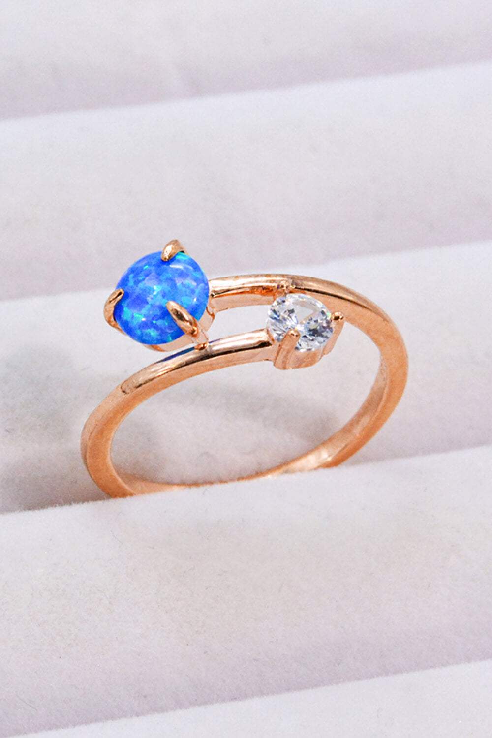 Opal and Zircon Open Ring Opal - Tophatter Daily Deals