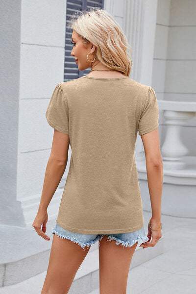 V-Neck Short Sleeve T-Shirt Women's T-Shirts - Tophatter Daily Deals