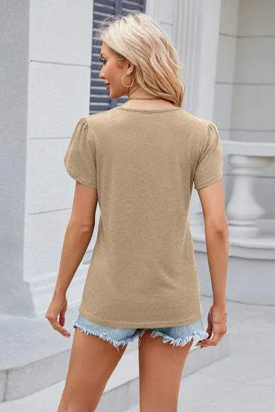 V-Neck Short Sleeve T-Shirt Women's T-Shirts - Tophatter Daily Deals