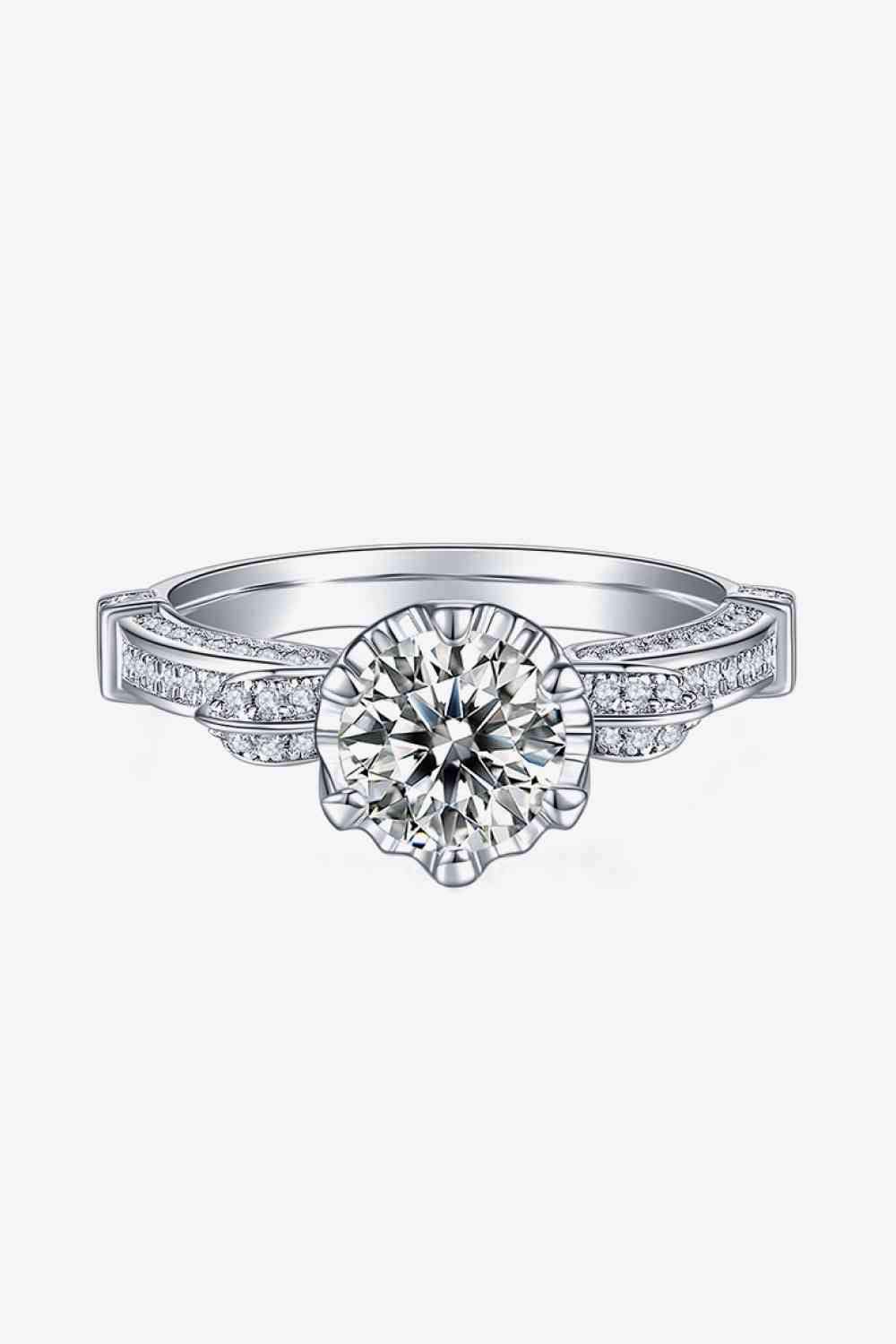 Adored 1 Carat Moissanite 925 Sterling Silver Ring Moissanite - Tophatter Daily Deals