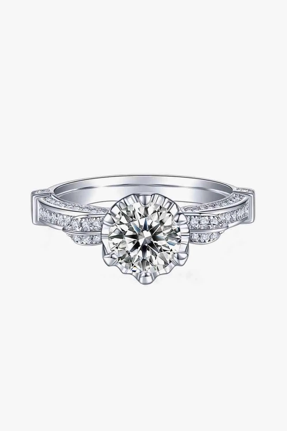 Adored 1 Carat Moissanite 925 Sterling Silver Ring Moissanite - Tophatter Daily Deals