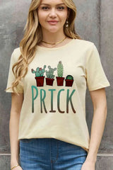 Simply Love Full Size PRICK Graphic Cotton Tee Ivory Women's T-Shirts - Tophatter Daily Deals