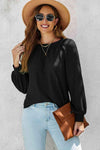 Waffle-Knit Long Raglan Sleeve Top Blouses - Tophatter Daily Deals