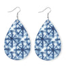 Printed PU Teardrop Earrings Earrings - Tophatter Daily Deals