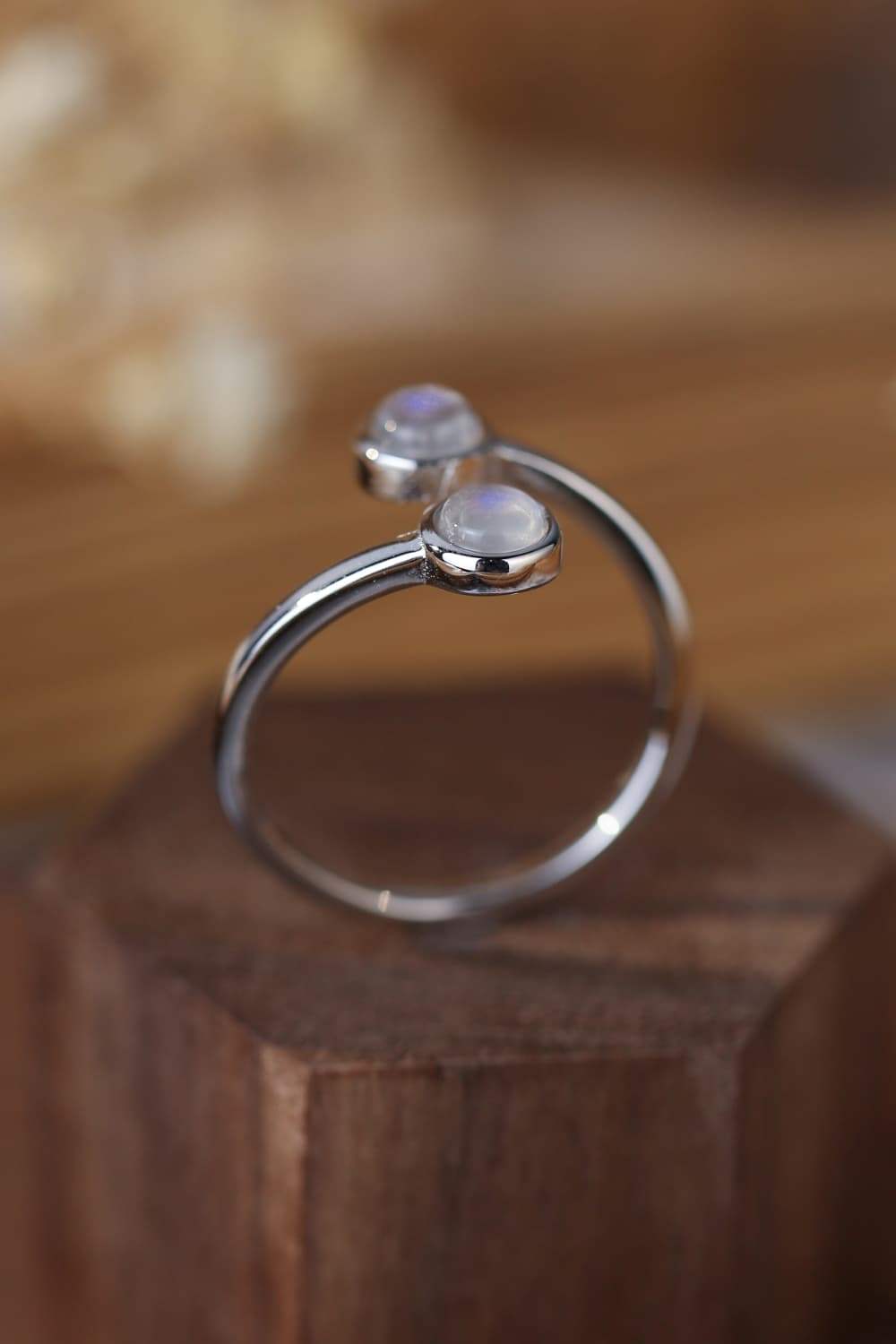 High Quality Natural Moonstone 925 Sterling Silver Toi Et Moi Ring Moonstone - Tophatter Daily Deals