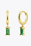 Zircon Huggie Drop Earrings Gold Green One Size Earrings - Tophatter Daily Deals