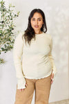 Culture Code Full Size Ribbed Round Neck Long Sleeve Top Women's T-Shirts - Tophatter Daily Deals