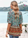 Bohemian Tie Neck Babydoll Blouse Blouses - Tophatter Daily Deals