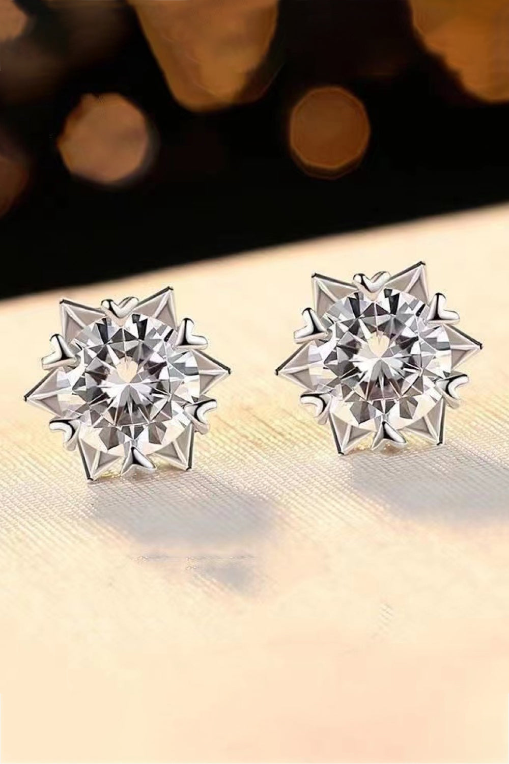 Stuck On You 4 Carat Moissanite Stud Earrings Silver One Size Moissanite - Tophatter Daily Deals