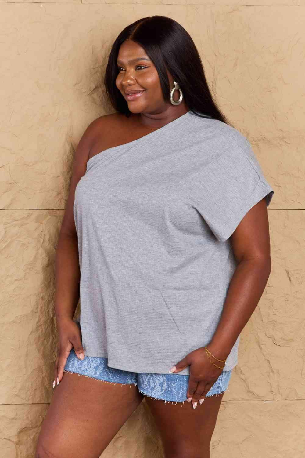 Ninexis in My Groove One Shoulder Loose Top Blouses - Tophatter Daily Deals