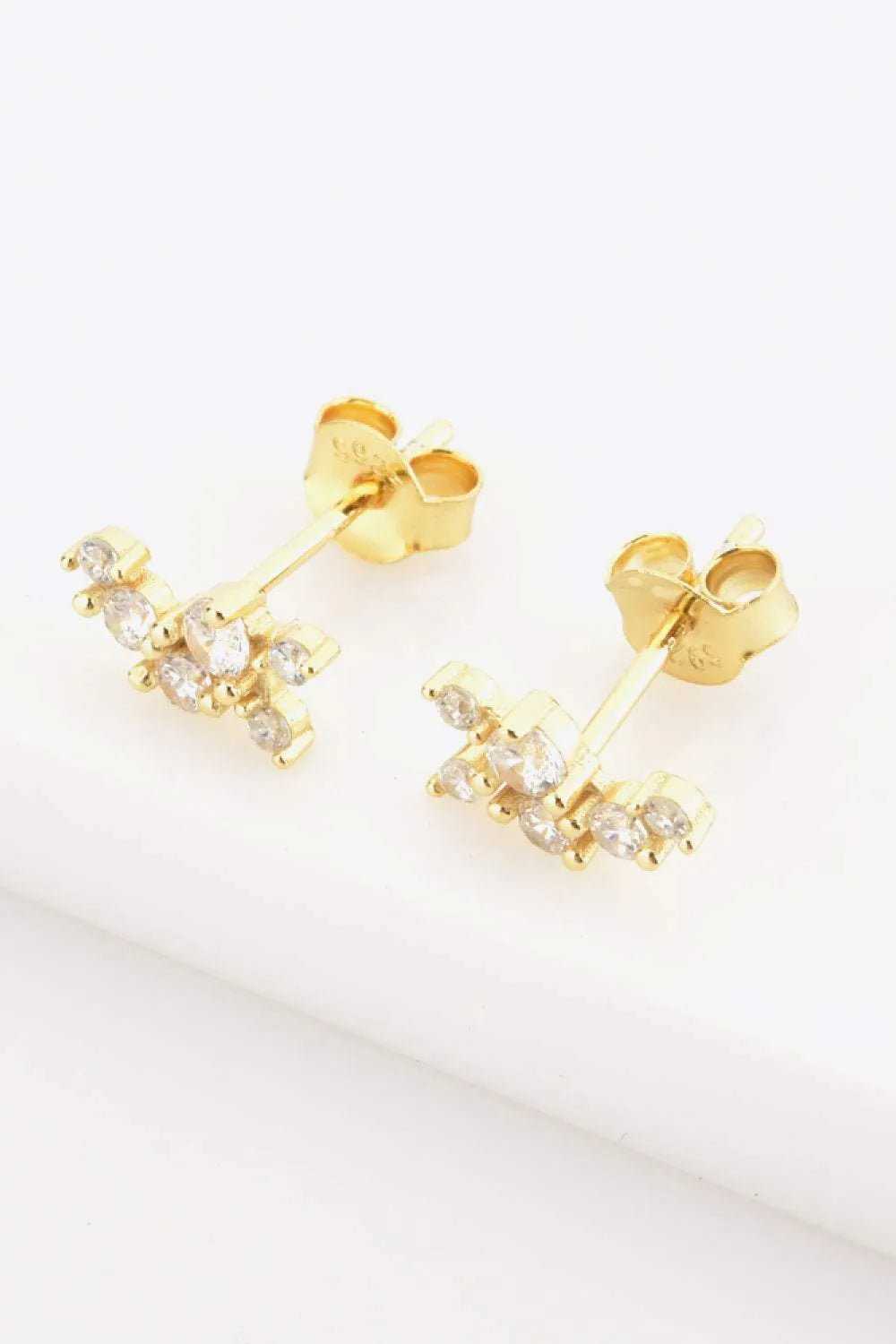 Zircon 925 Sterling Silver Stud Earrings Earrings - Tophatter Daily Deals