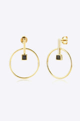 Zircon Decor 925 Sterling Silver Earrings Gold One Size Earrings - Tophatter Daily Deals