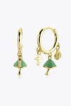 925 Sterling Silver Multi-Charm Drop Earrings Gold One Size Earrings - Tophatter Daily Deals