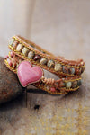 Handmade Heart Shape Triple Layer Beaded Bracelet Bracelets - Tophatter Daily Deals