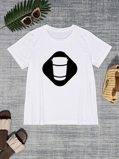 Graphic Round Neck Short Sleeve T-Shirt Women's T-Shirts - Tophatter Daily Deals