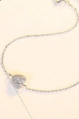 Zircon Heart 925 Sterling Silver Bracelet Bracelets - Tophatter Daily Deals