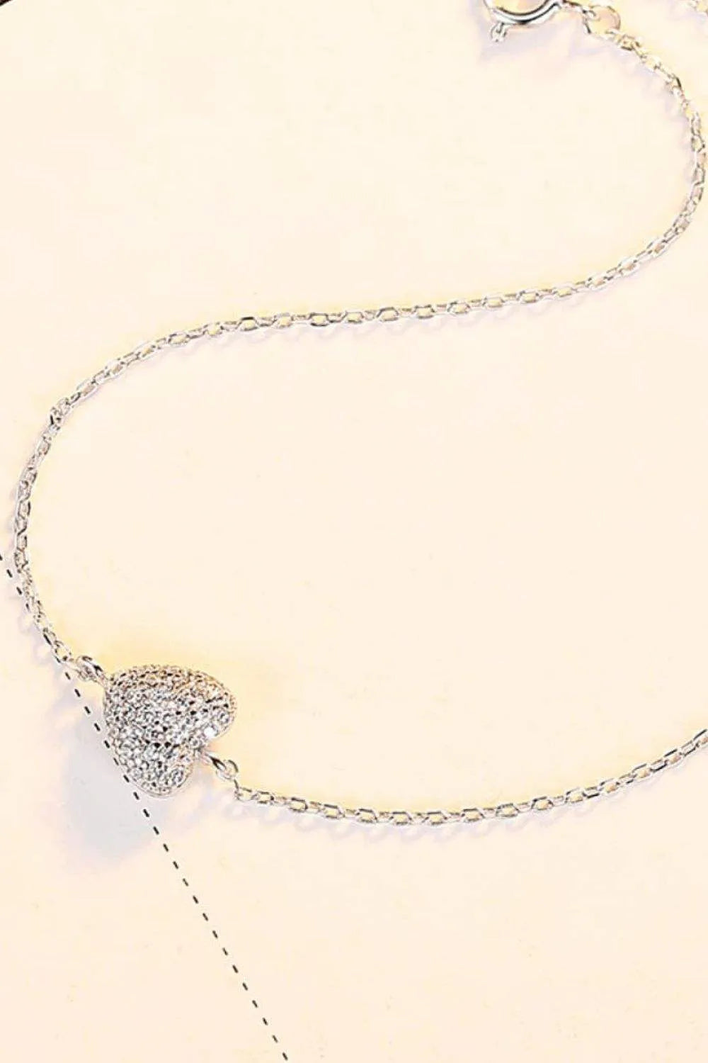 Zircon Heart 925 Sterling Silver Bracelet Bracelets - Tophatter Daily Deals
