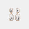 Geometrical Shape Glass Stone Dangle Earrings Transparent One Size Earrings - Tophatter Daily Deals