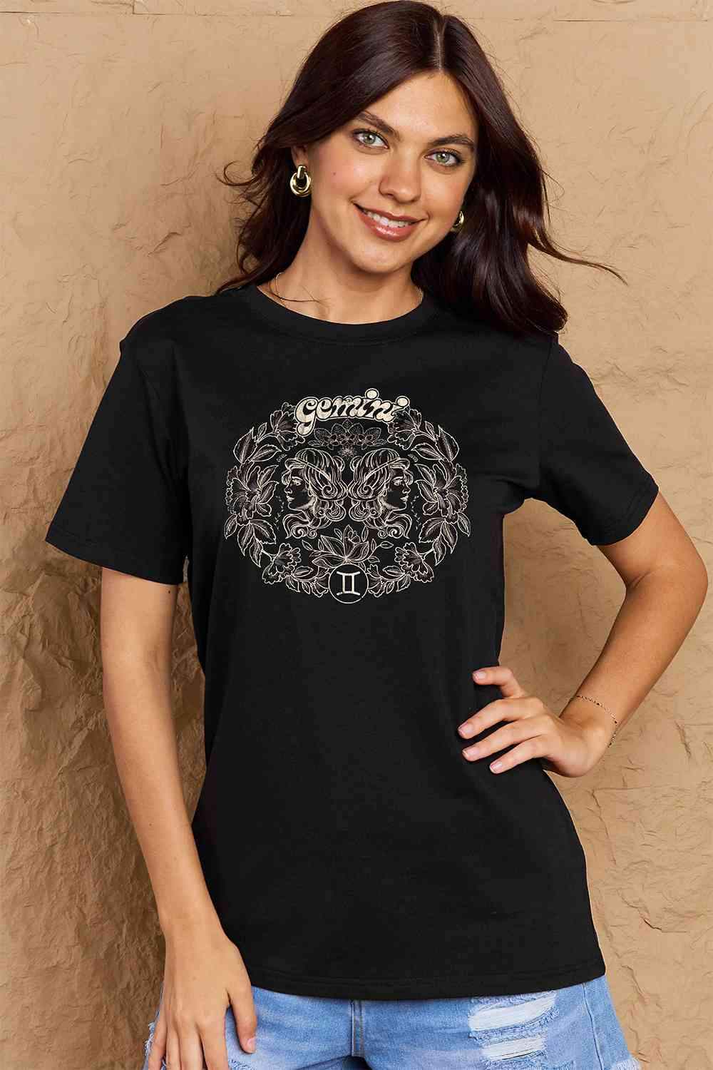 Simply Love Full Size GEMINI Graphic T-Shirt Women's T-Shirts - Tophatter Daily Deals