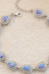 925 Sterling Silver Opal Bracelet Opal - Tophatter Daily Deals