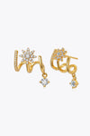 18K Gold Plated Flower Zircon Earrings Gold One Size Earrings - Tophatter Daily Deals