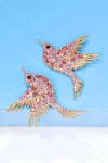 Bird Shape Zinc Alloy Frame Glass Stone Dangle Earrings Earrings - Tophatter Daily Deals