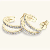 Moissanite 925 Sterling Silver C-Hoop Earrings Moissanite - Tophatter Daily Deals