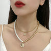 Gold-Plated Glass Pearl Necklace Style B One Size Necklaces - Tophatter Daily Deals